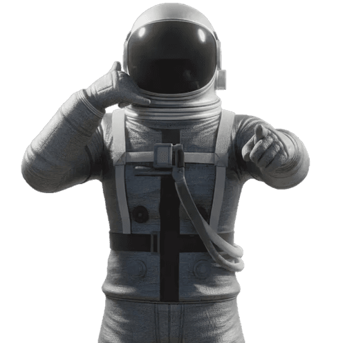 Astronauta de Zorv Studio saludando